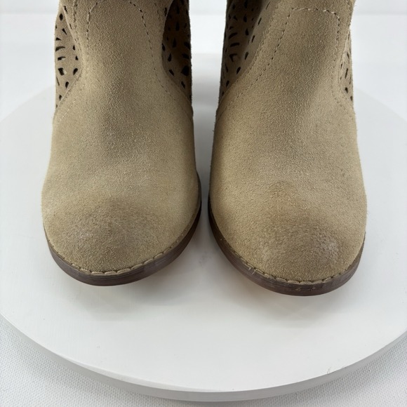 Naughty Monkey Fringe Love Lace Ankle Boots Women's Size 6.5 Leather‎ Camel Tan - Picture 5 of 10